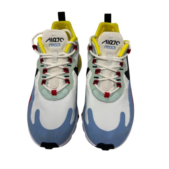 Nike Air Max 270 React White Blue Red Yellow Women’s Size 7 Running Sneakers - Picture 8 of 14